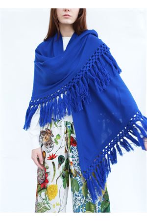Caprese shawl with fringes Art Tricot | MEZZALUNABLU
